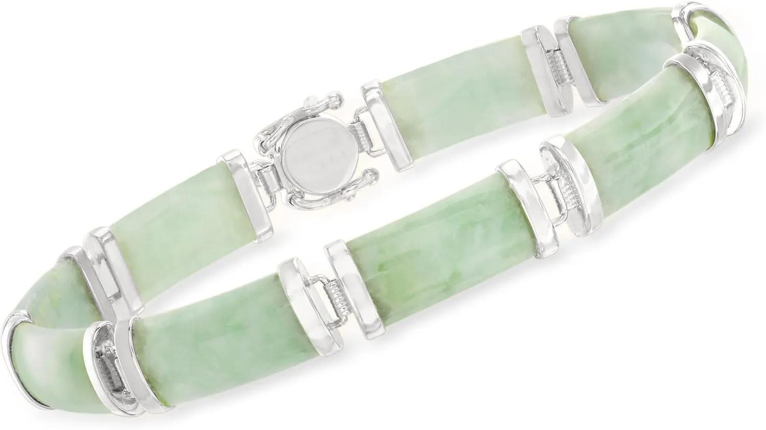 Ross-Simons Jade Good Fortune Bracelet in Sterling Silver
