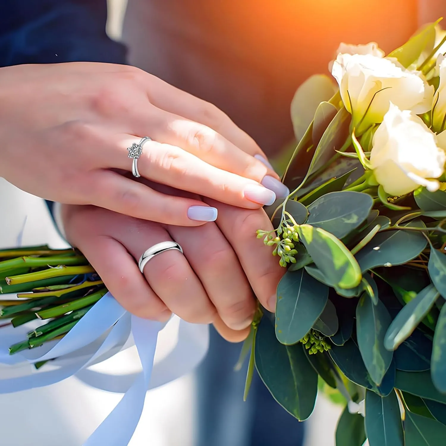 S925/10K 14K 18K Gold Couple Ring Sets, Round Cut Moissanite Couple Wedding Rings Set for Men and Women, Customized His and Hers Matching Promise Bands Engraving for Anniversary Engagement