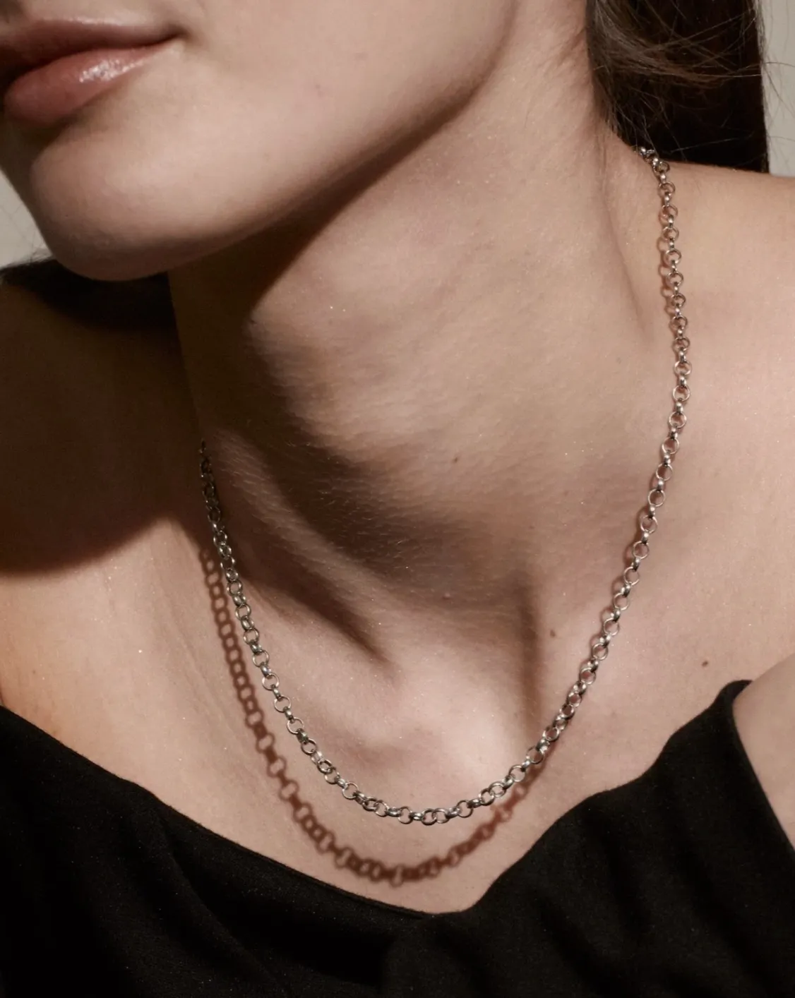 Silk & Steel Belcher Necklace - Silver