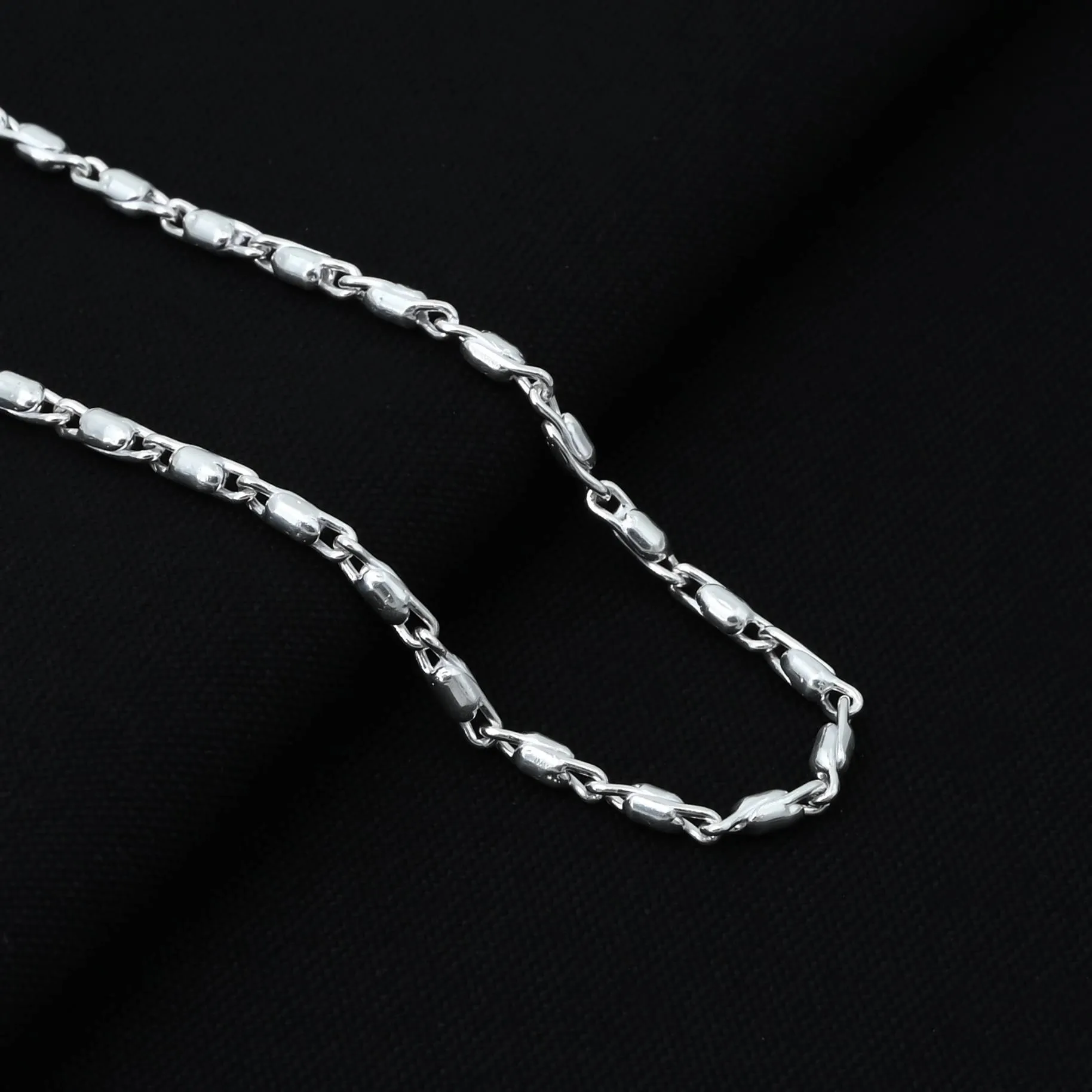 Silver Simple Unique Design Chain for Boys