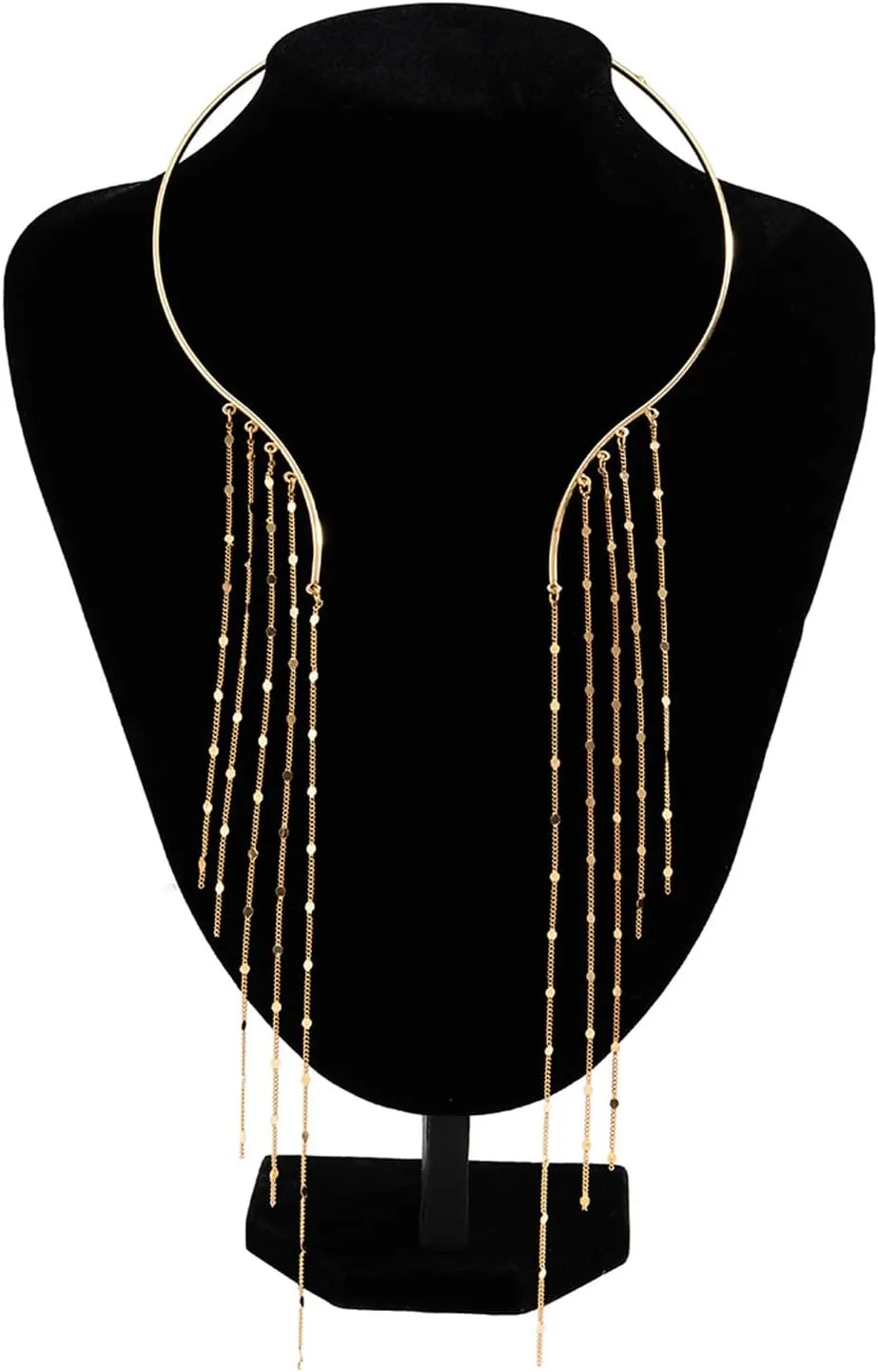 Simple Open Choker Necklaces Metal Sequin Star Tassel Clavicle Chain Necklace Summer Beach Neck Body Jewelry Statement Collar Body Chain Necklace for Women