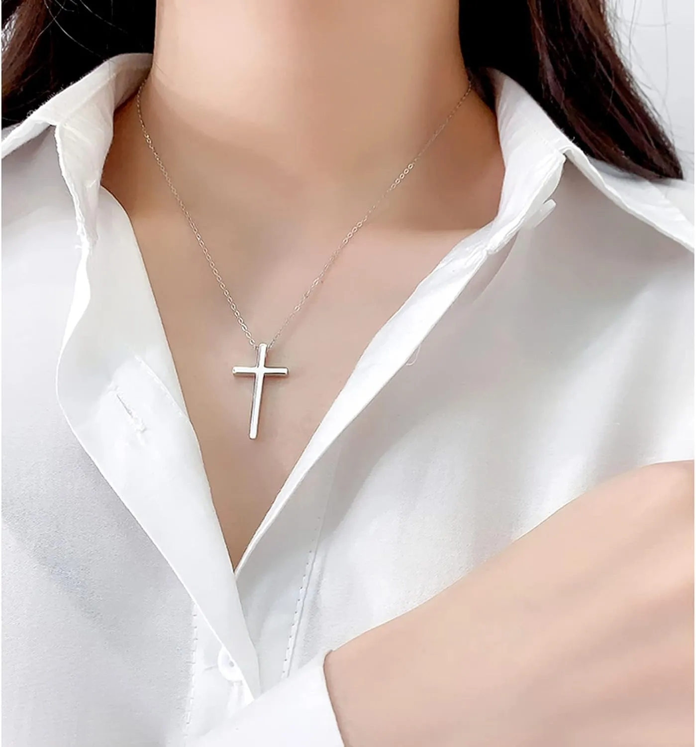 Small Cross Pendant Necklace for Women Simple Cross Necklaces Mothers Day Birthday Gifts for Women