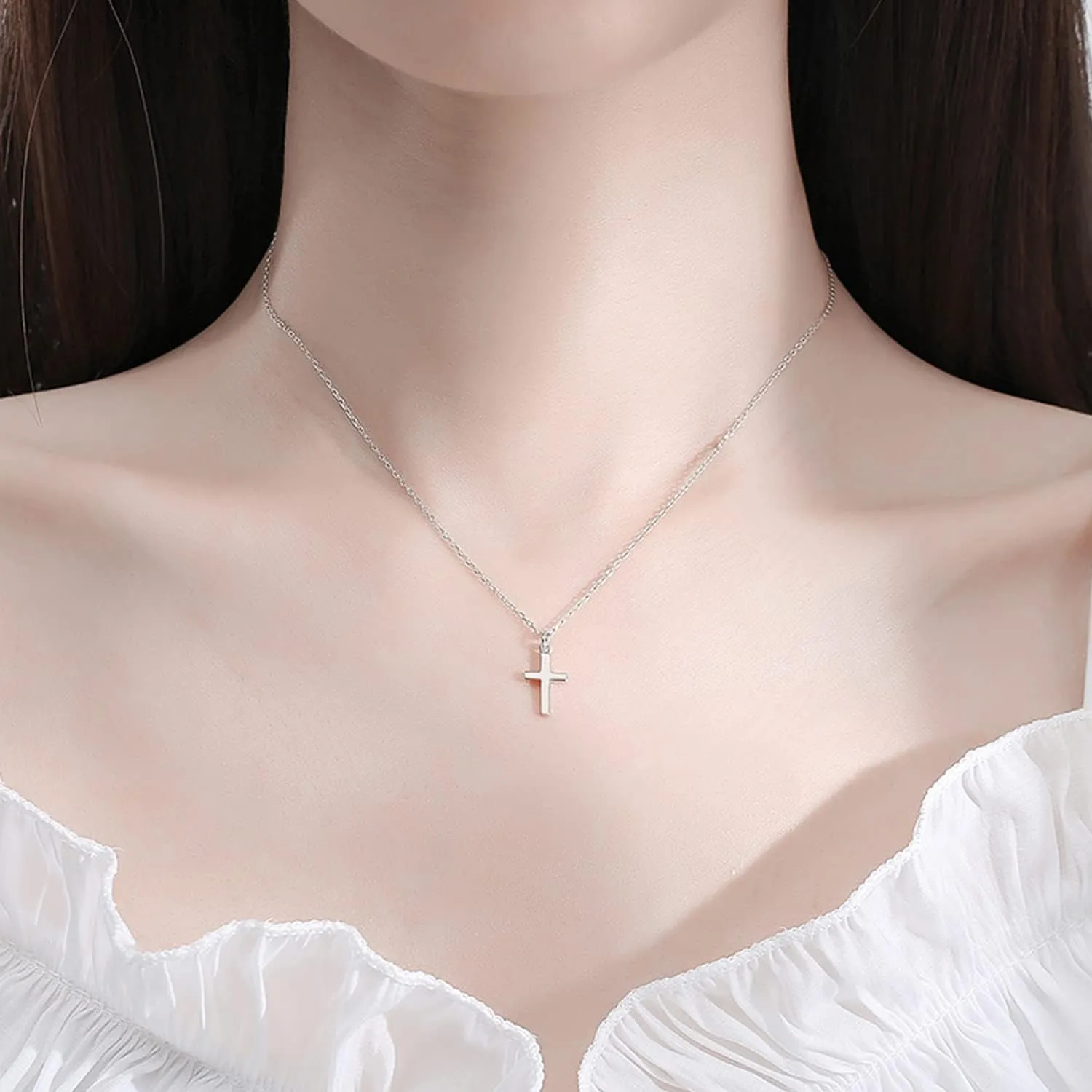 Small Cross Pendant Necklace for Women Simple Cross Necklaces Mothers Day Birthday Gifts for Women