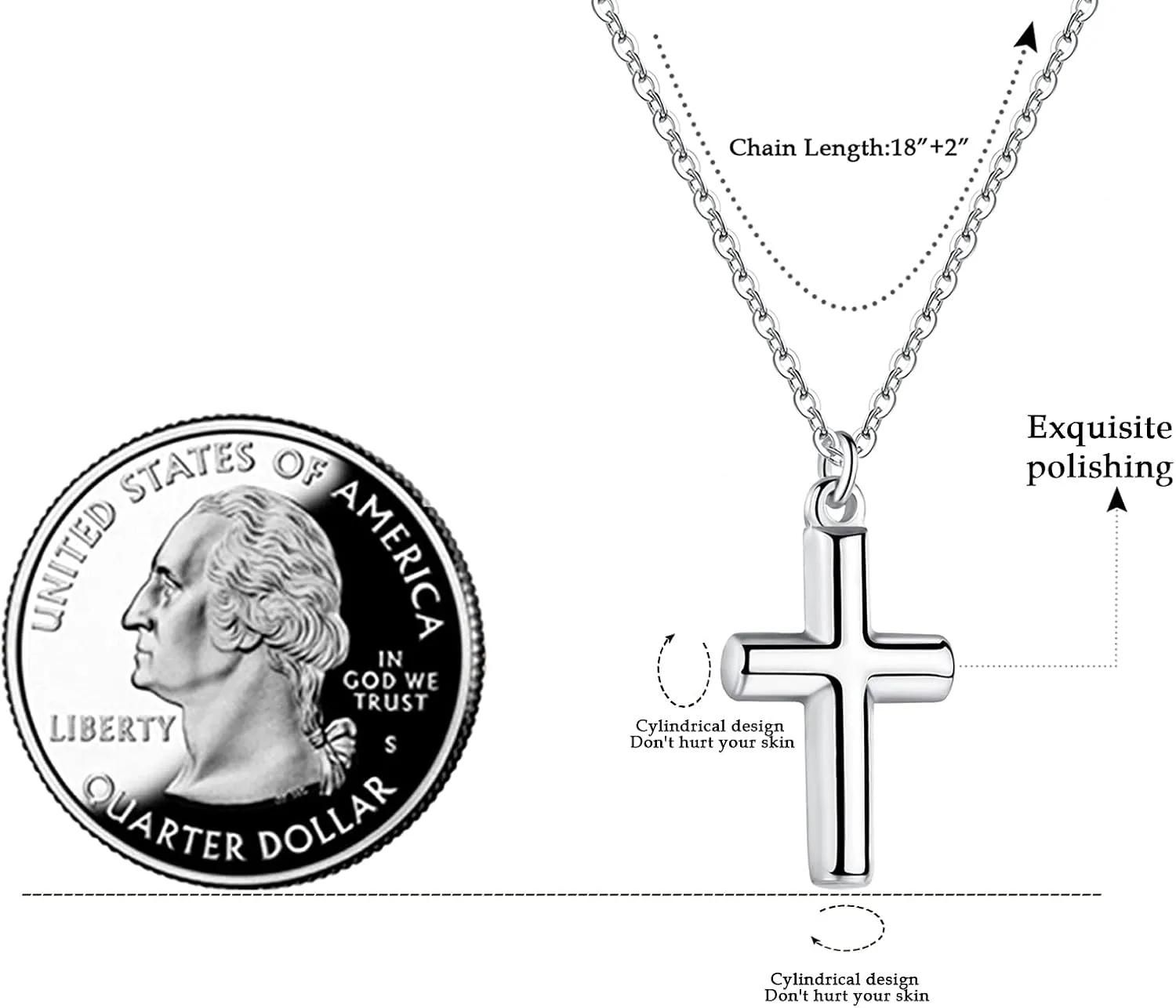 Small Cross Pendant Necklace for Women Simple Cross Necklaces Mothers Day Birthday Gifts for Women