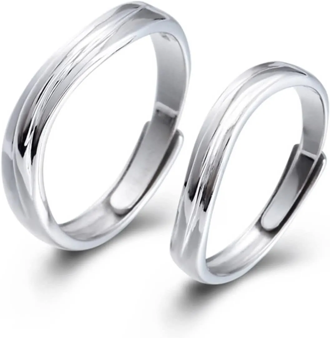 Small Silver Rings, Women's Engagement Rings Set With Cubic Zirconia Adjustable Birthday Gift