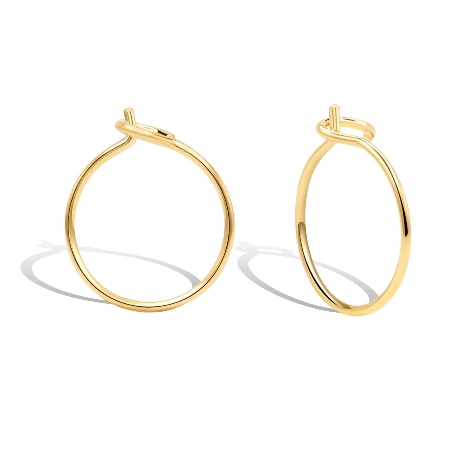 Small Thin Huggie Hoop Earrings for Women - 14k Gold Filled or Sterling Silver Tiny Hoops, Lightweigh Hypoallergenic Gold Hoop Earrings (14K Yellow Gold Filled, 15mm)