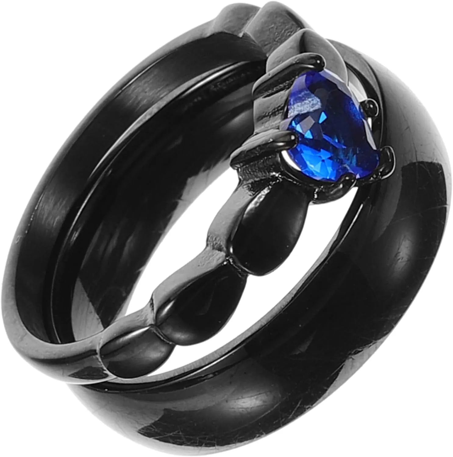 SOIMISS 2pcs Couples Promise Rings Set Gold Plated Matching Ring Set Love Engagement Jewelry