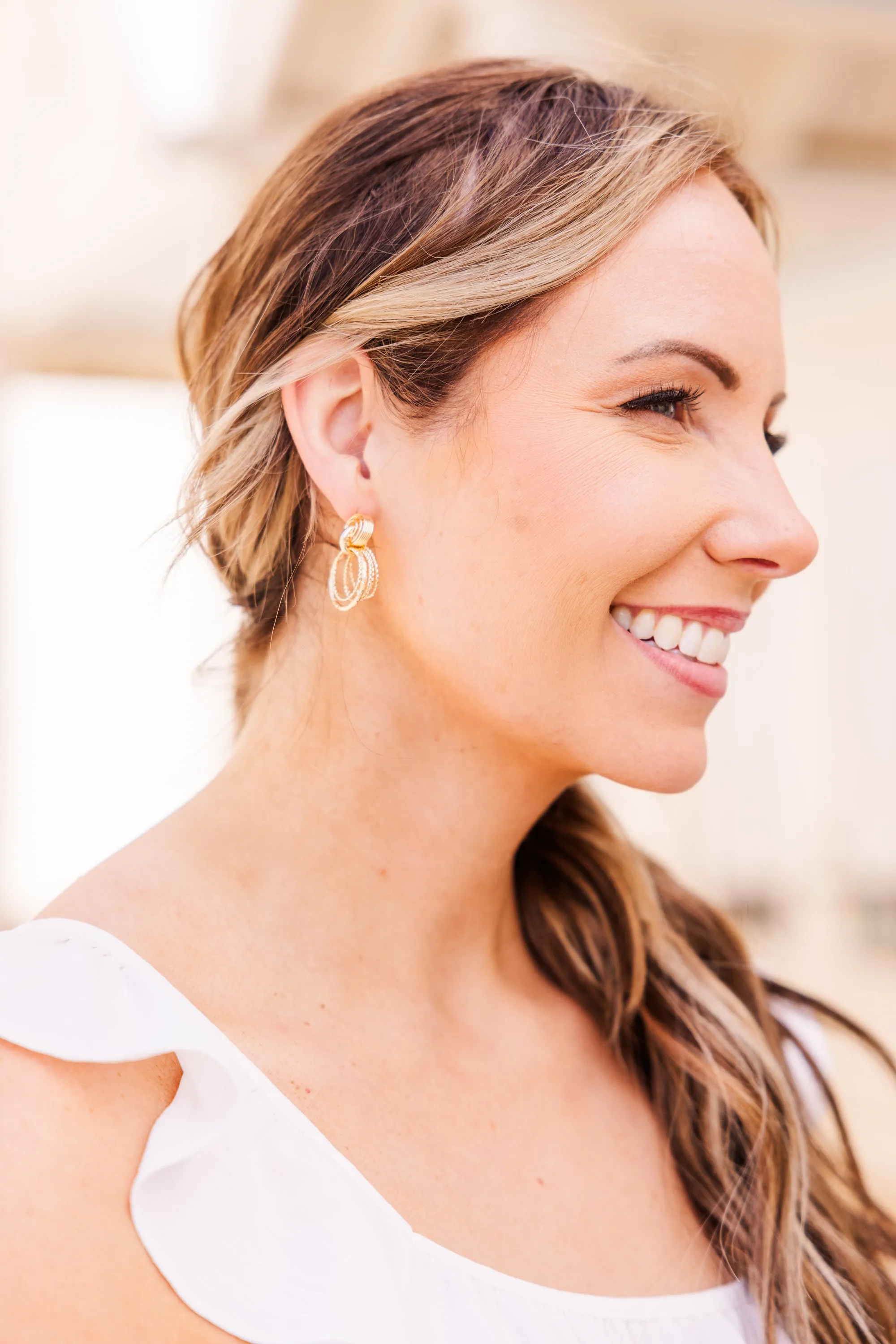 Stay Golden Baby Earrings, Gold