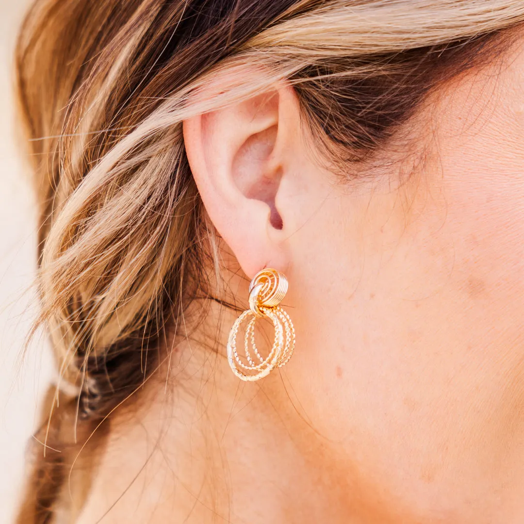 Stay Golden Baby Earrings, Gold