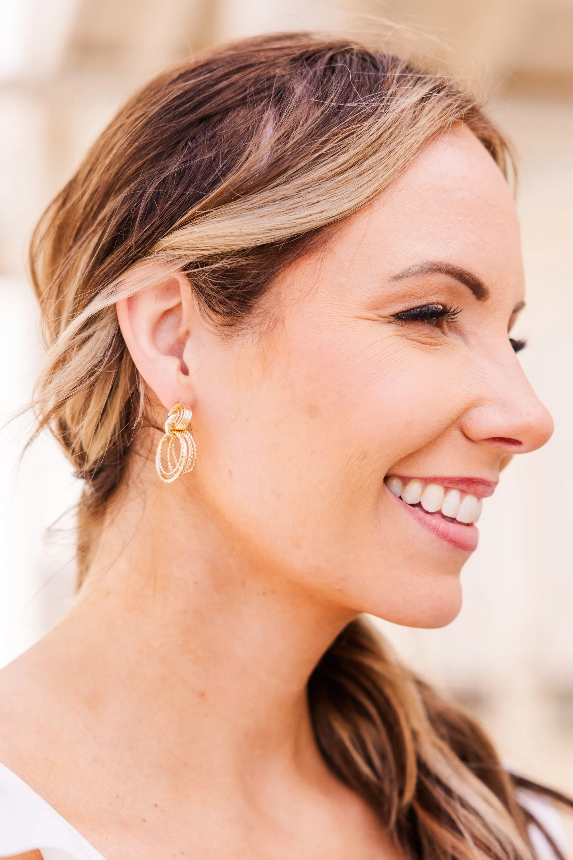 Stay Golden Baby Earrings, Gold