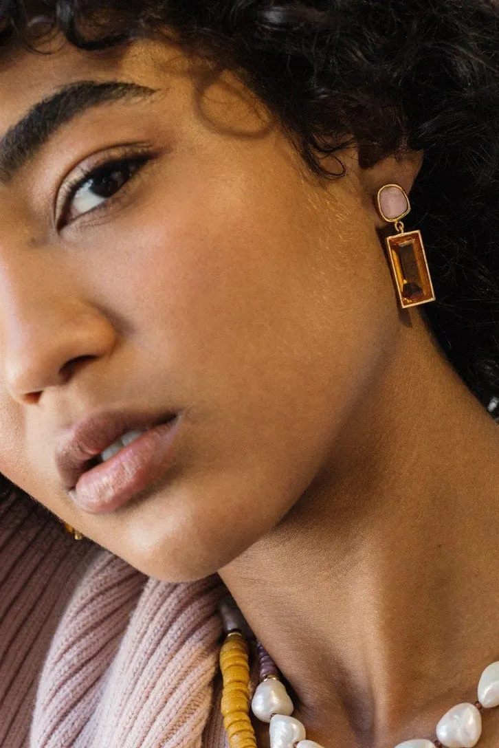 Sunset Crystal Column Earrings