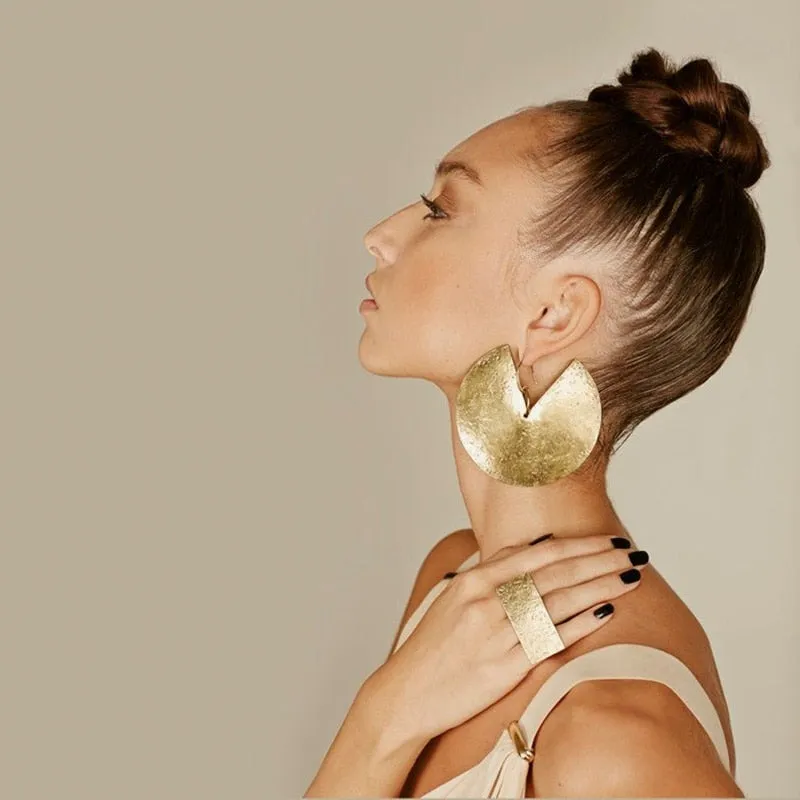 TEEK - Hammered Knotch Disc Earrings