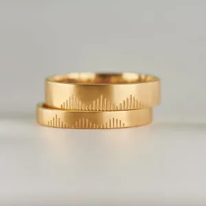 The Mountain Climbers Gold Wedding Band Set