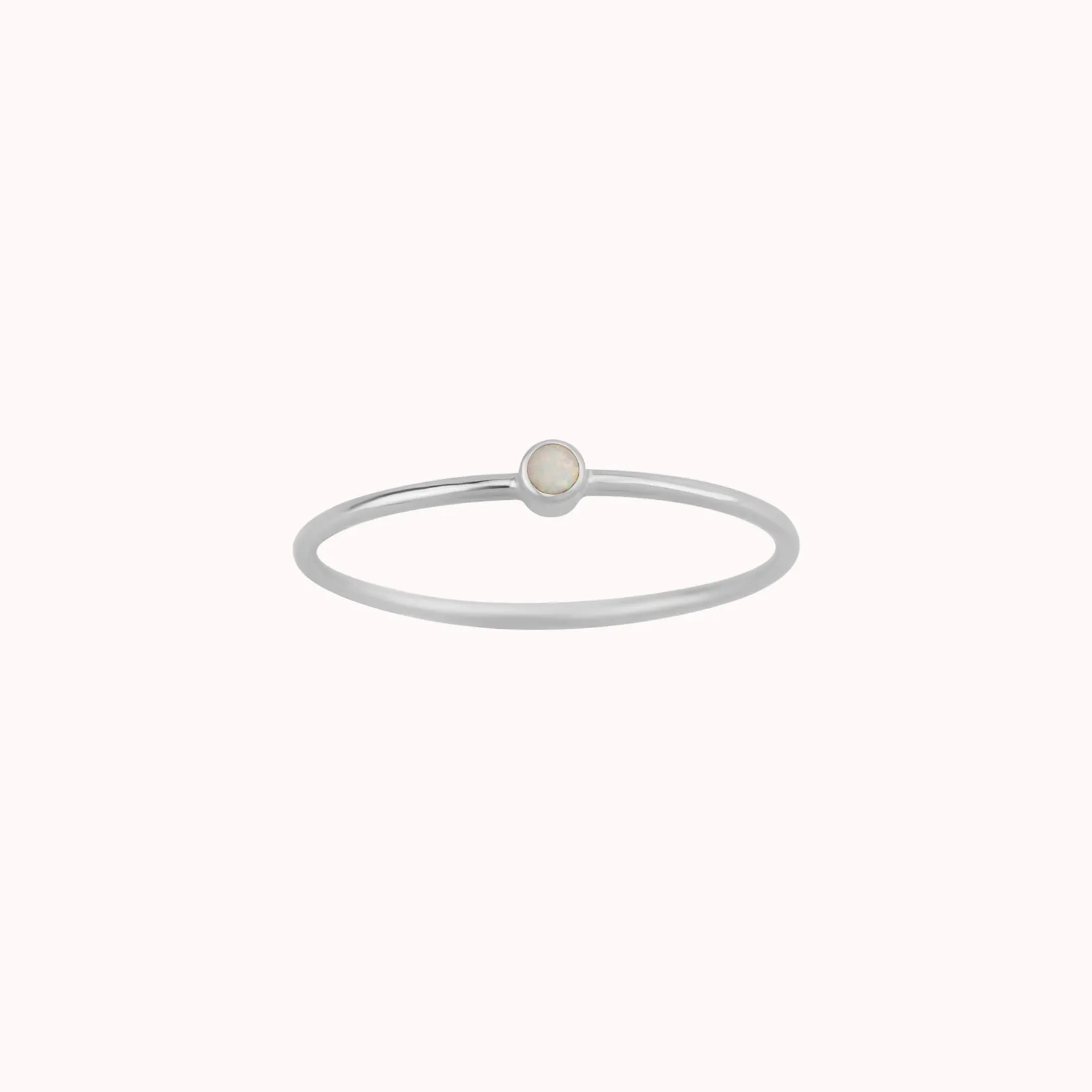 Tiny October Birthstone Ring ∙ Opal