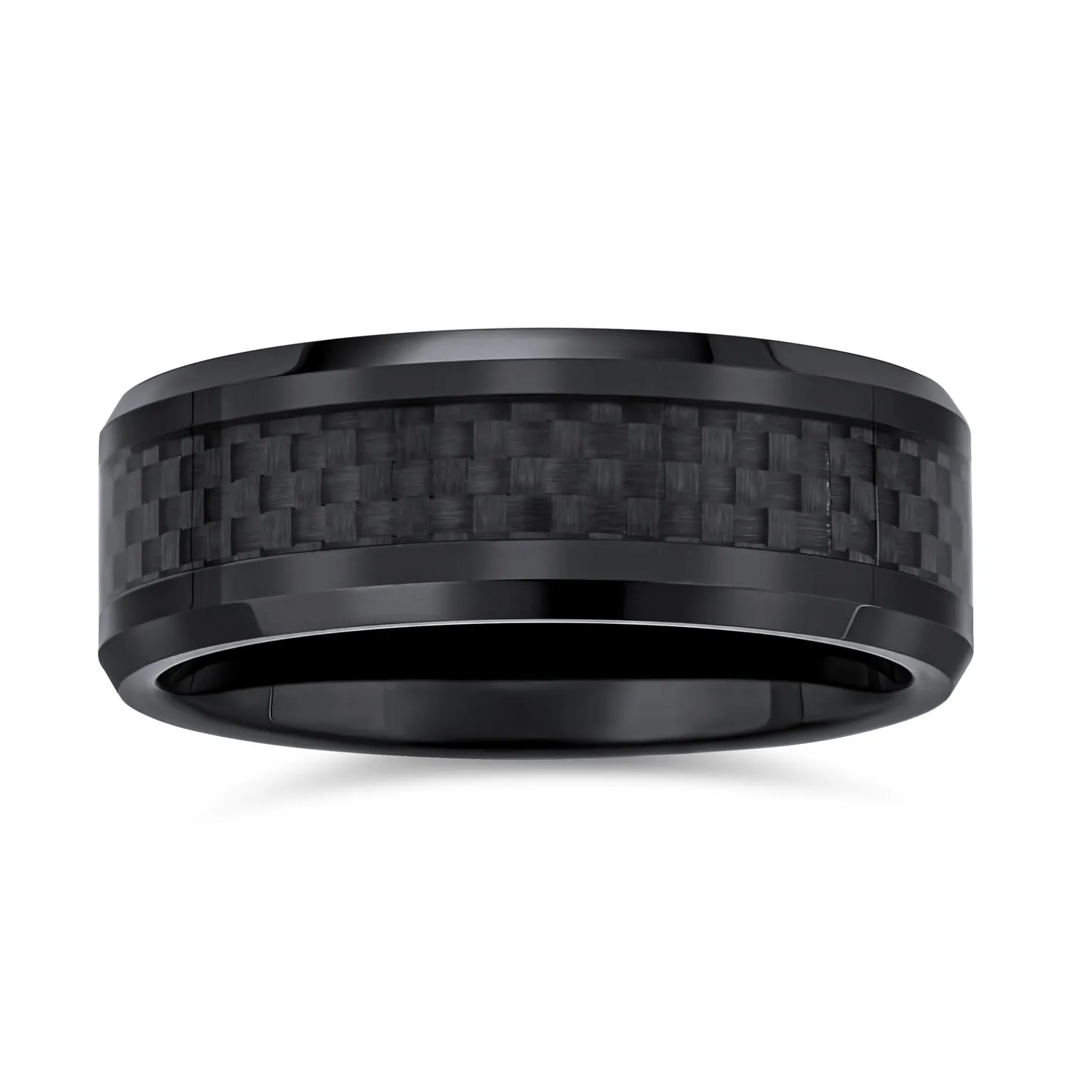 Unisex Tungsten Wedding Band Ring with Simulated Blue Opal Inlay for Couples