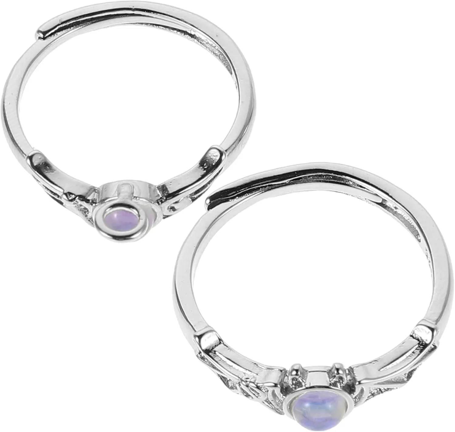 VALICLUD Cute Matching Couple Rings Angel Devil Style 2 Pcs Adjustable Opal Ring Finger Couple Rings for Women Couples