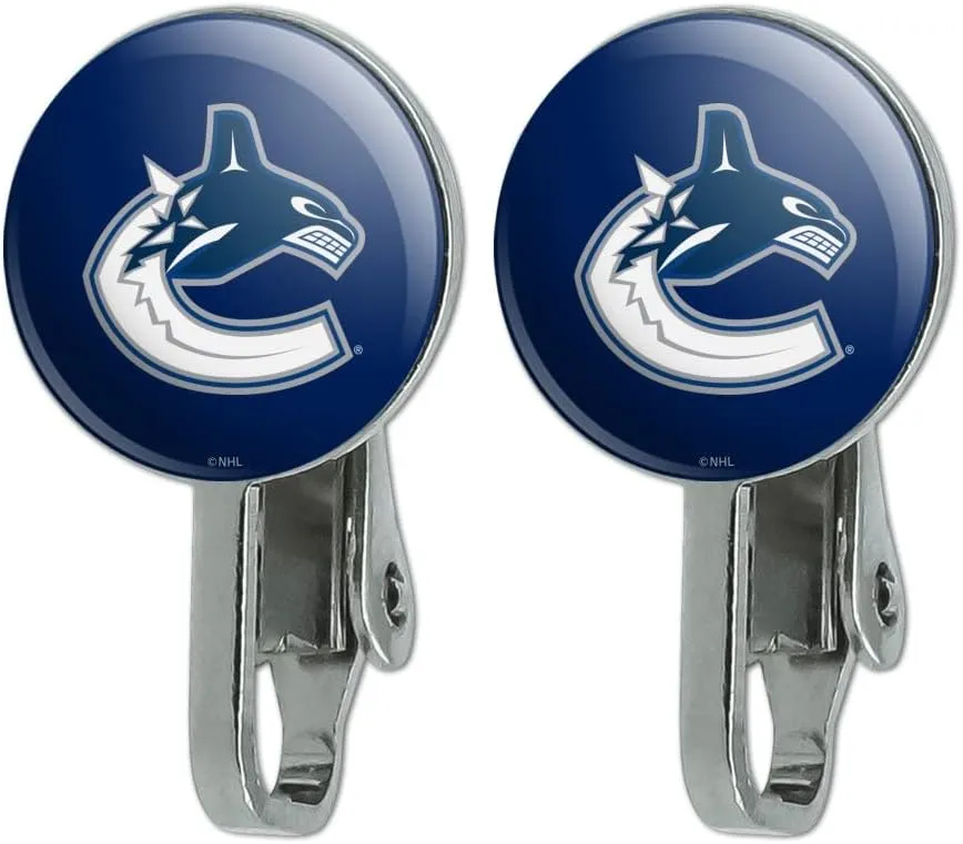 Vancouver Canucks Logo Novelty Clip-On Stud Earrings