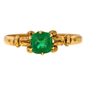 Victorian Emerald Solitaire Ring