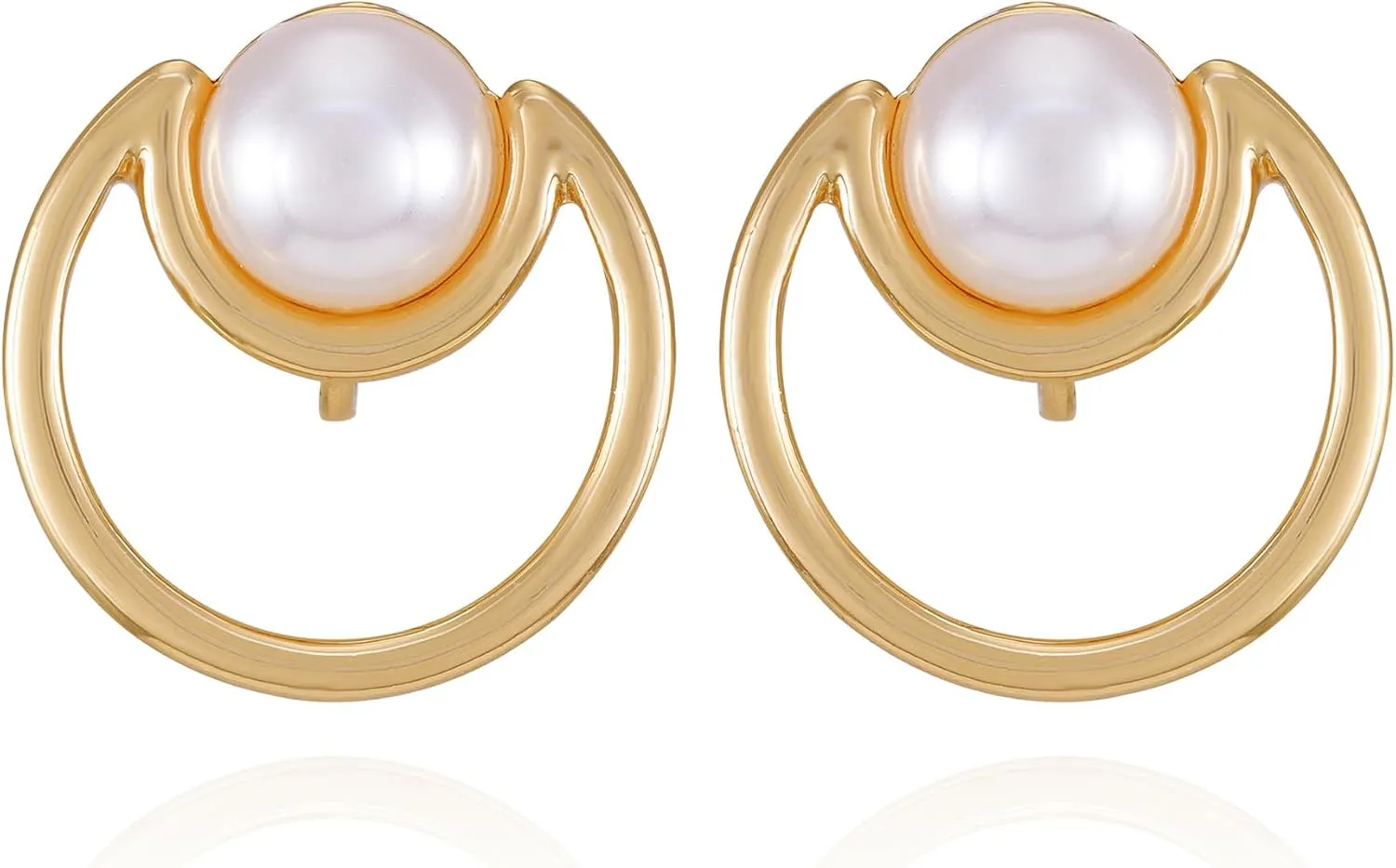 Vince Camuto Goldtone Faux Pearl Clip On Earrings