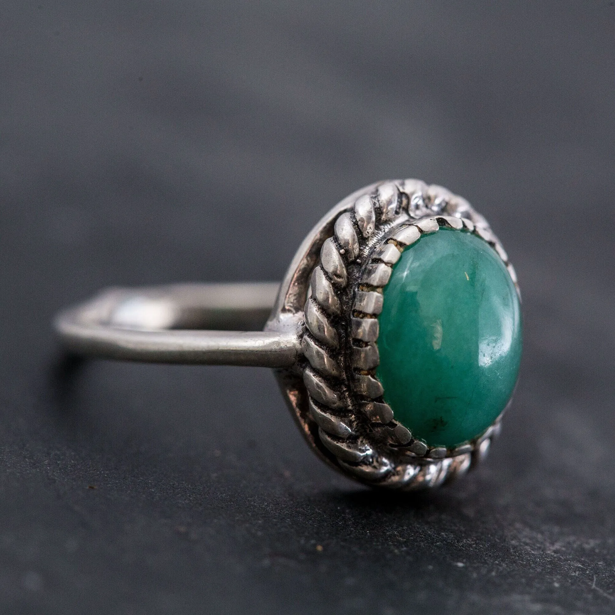 Vintage Emerald Ring - Green Emerald Ring - Genuine Emerald Ring