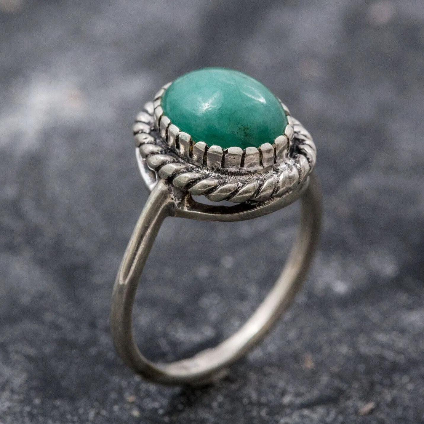 Vintage Emerald Ring - Green Emerald Ring - Genuine Emerald Ring