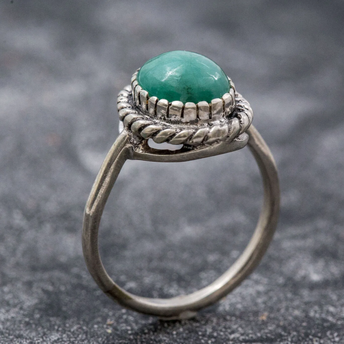 Vintage Emerald Ring - Green Emerald Ring - Genuine Emerald Ring