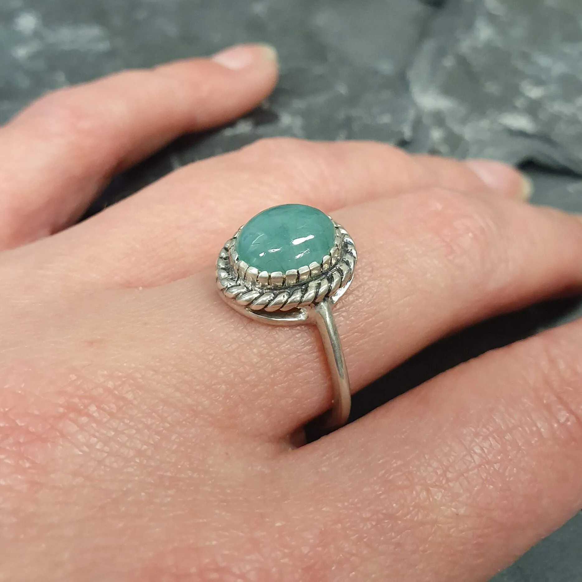 Vintage Emerald Ring - Green Emerald Ring - Genuine Emerald Ring