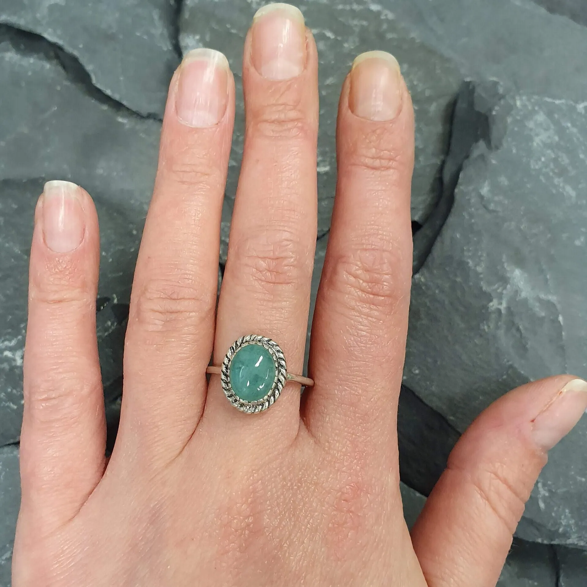 Vintage Emerald Ring - Green Emerald Ring - Genuine Emerald Ring