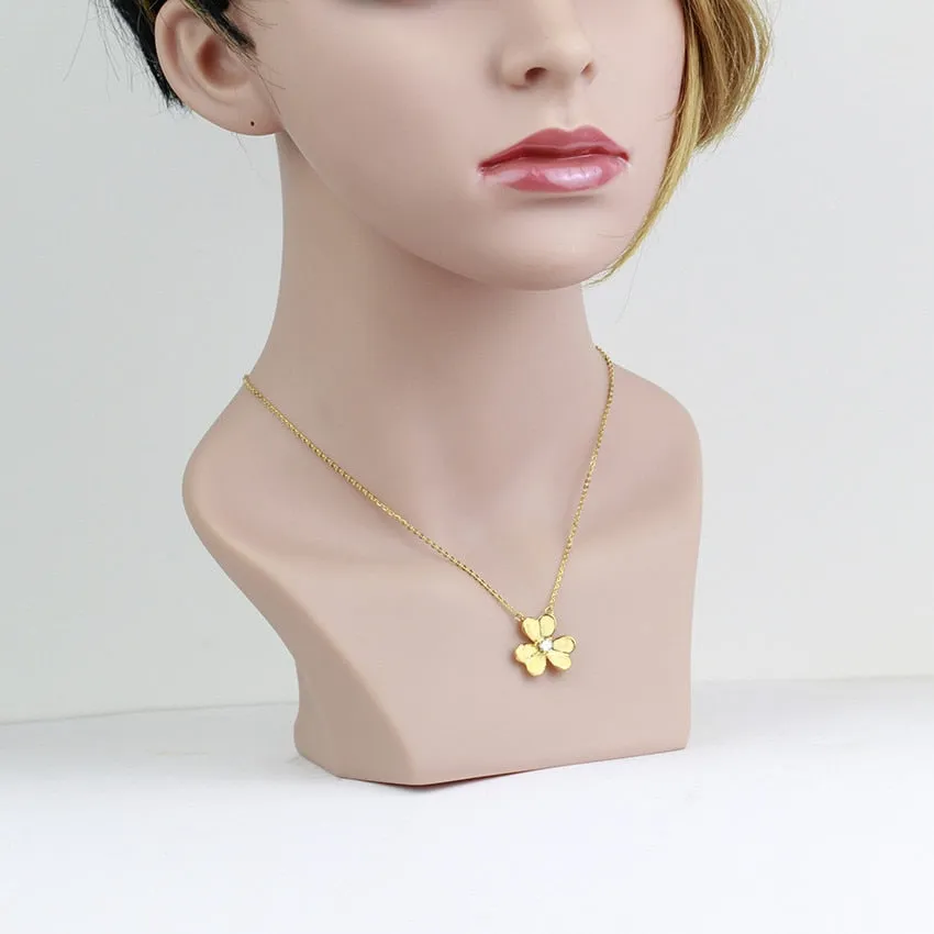 Vintage Good Luck Flower Statement Necklace