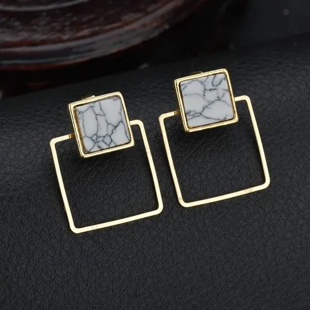 Vintage Red Green Enamel Water Drop Earrings For Women Piercing Ear Jewelry Korean Female Hanging Earring Lovely Kolczyki Gift
