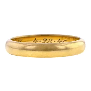 Vintage Wedding Band Ring, Gold, 1946, Size 7
