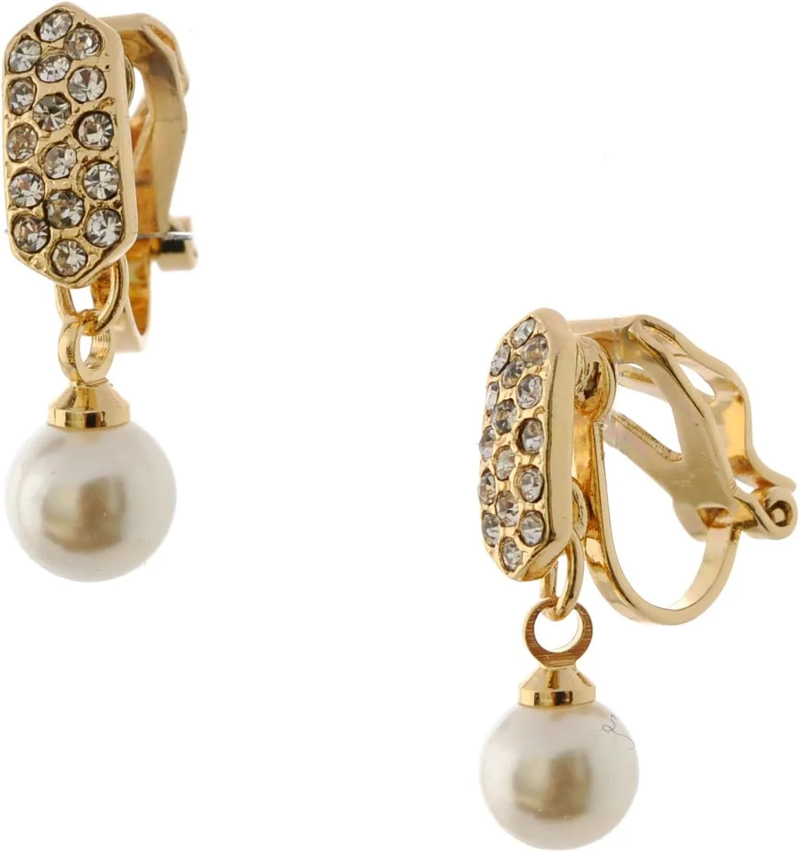 Wedding Earrings Clip On Earrings With White Pearl