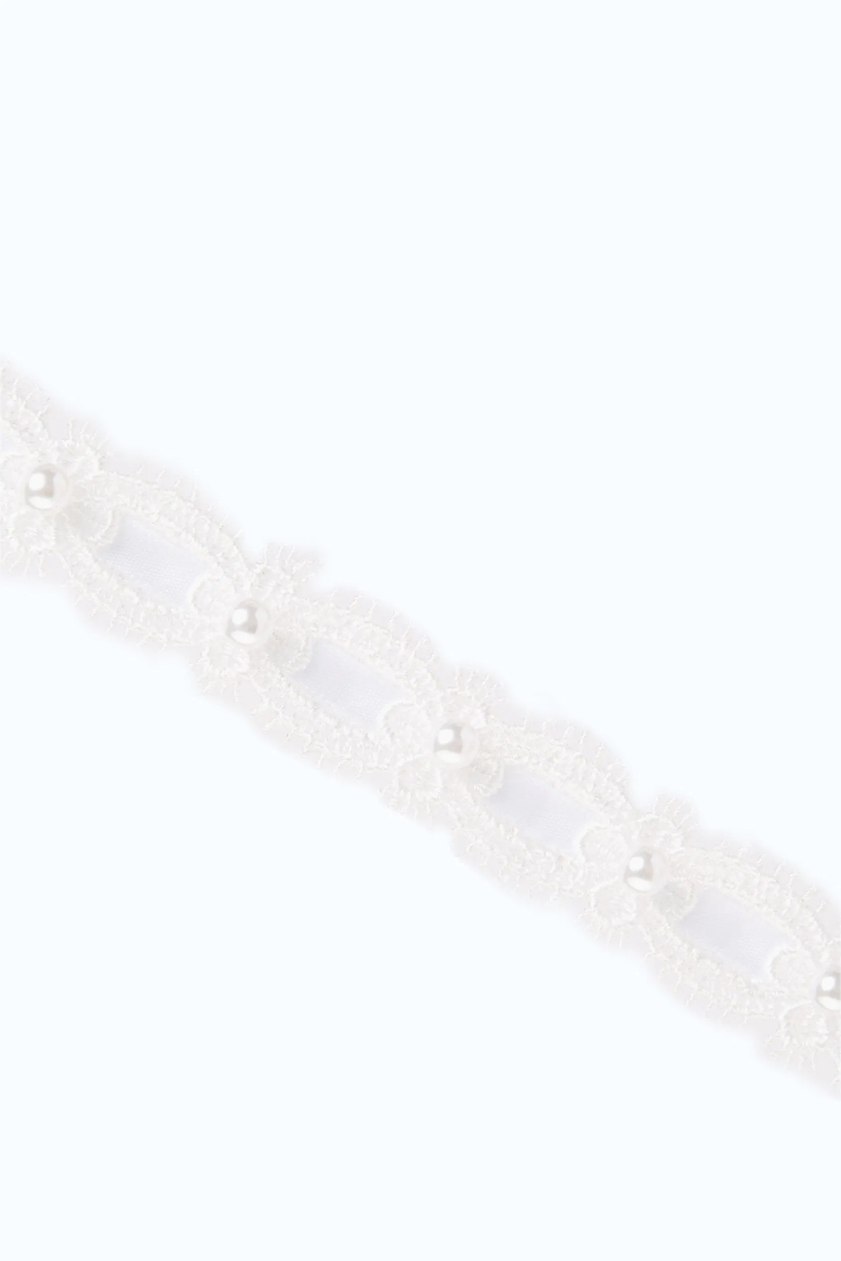 White Crochet Pearl Choker