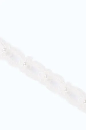 White Crochet Pearl Choker