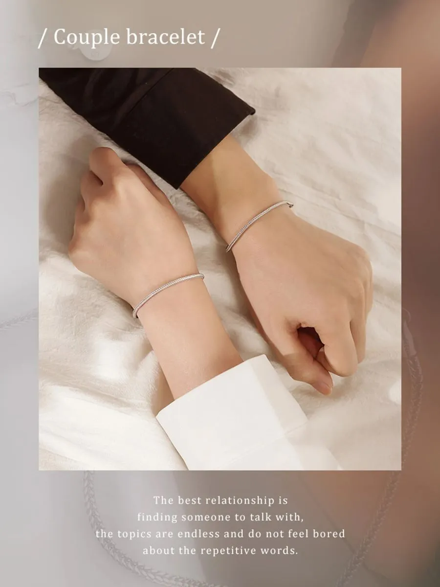 Wishingtone Silver Couples Bracelets