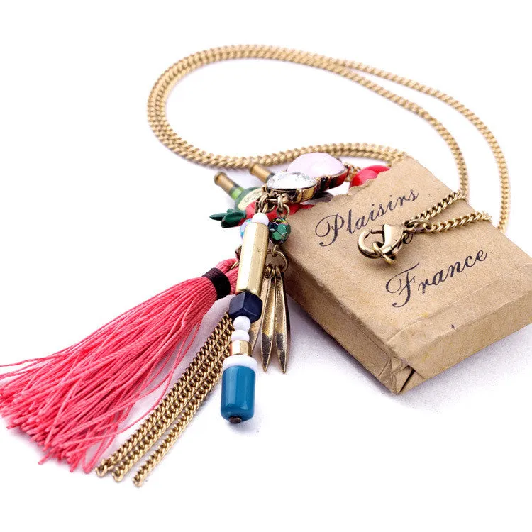 Women Fashion Jewelry Long All Mathc Tassel Bohemian Necklace