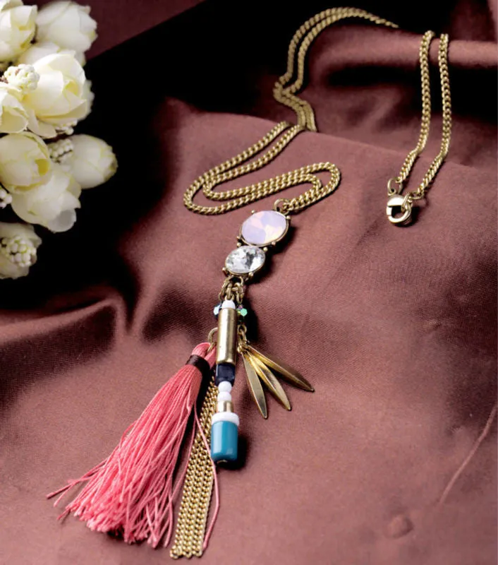 Women Fashion Jewelry Long All Mathc Tassel Bohemian Necklace