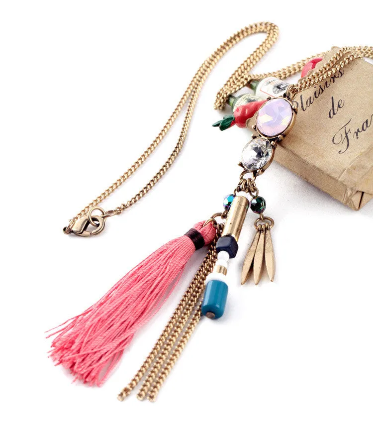 Women Fashion Jewelry Long All Mathc Tassel Bohemian Necklace