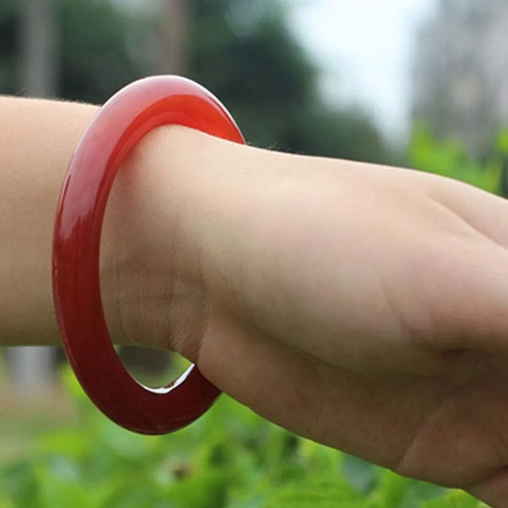 Women's Bracelet, Chinese Bracelet, Jade Bangle, Nature Agate Jade Light Red Nice Women's Bangle Bracelets,64mm,