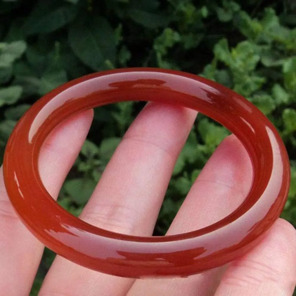 Women's Bracelet, Chinese Bracelet, Jade Bangle, Nature Agate Jade Light Red Nice Women's Bangle Bracelets,64mm,