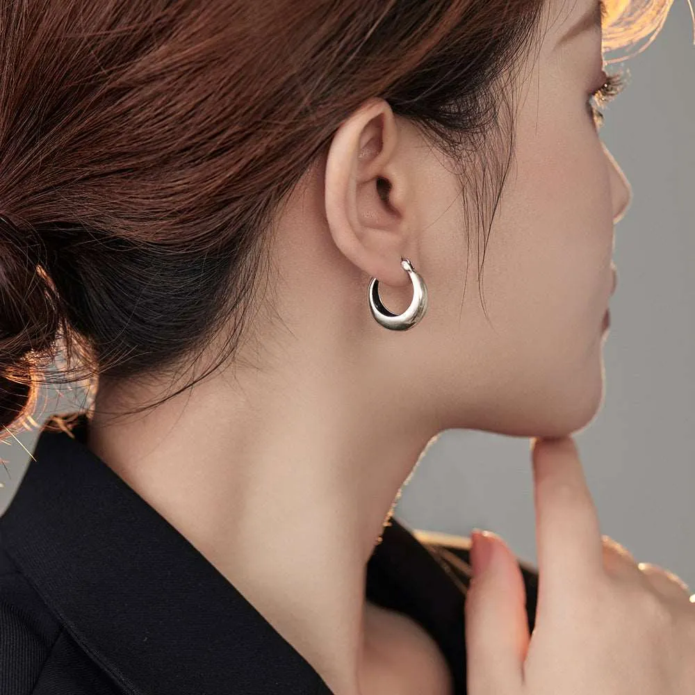 Women's Geometric U-shaped Silver 925 Earrings