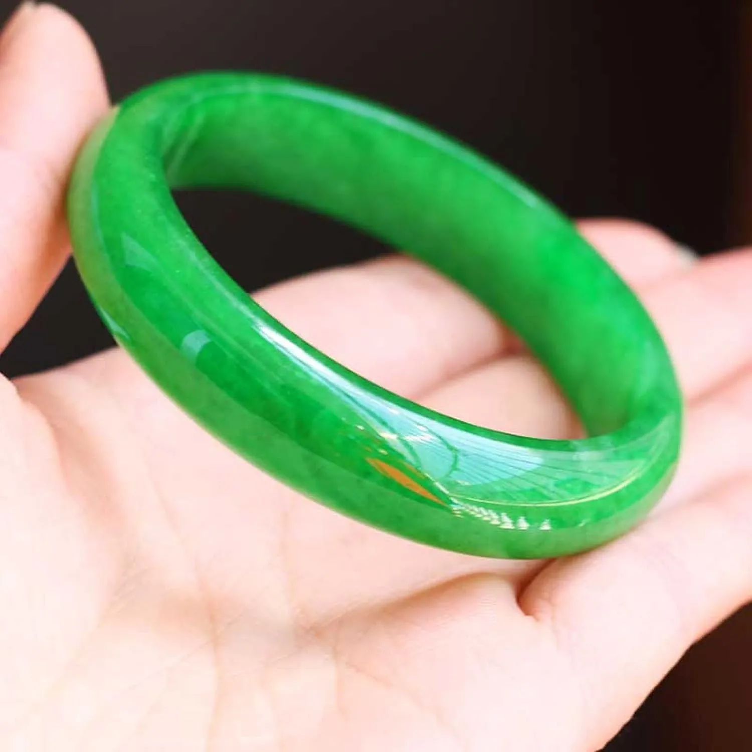 Women's natural jade bracelet, authentic Burmese moist green jade bracelet,Handmade with certificate