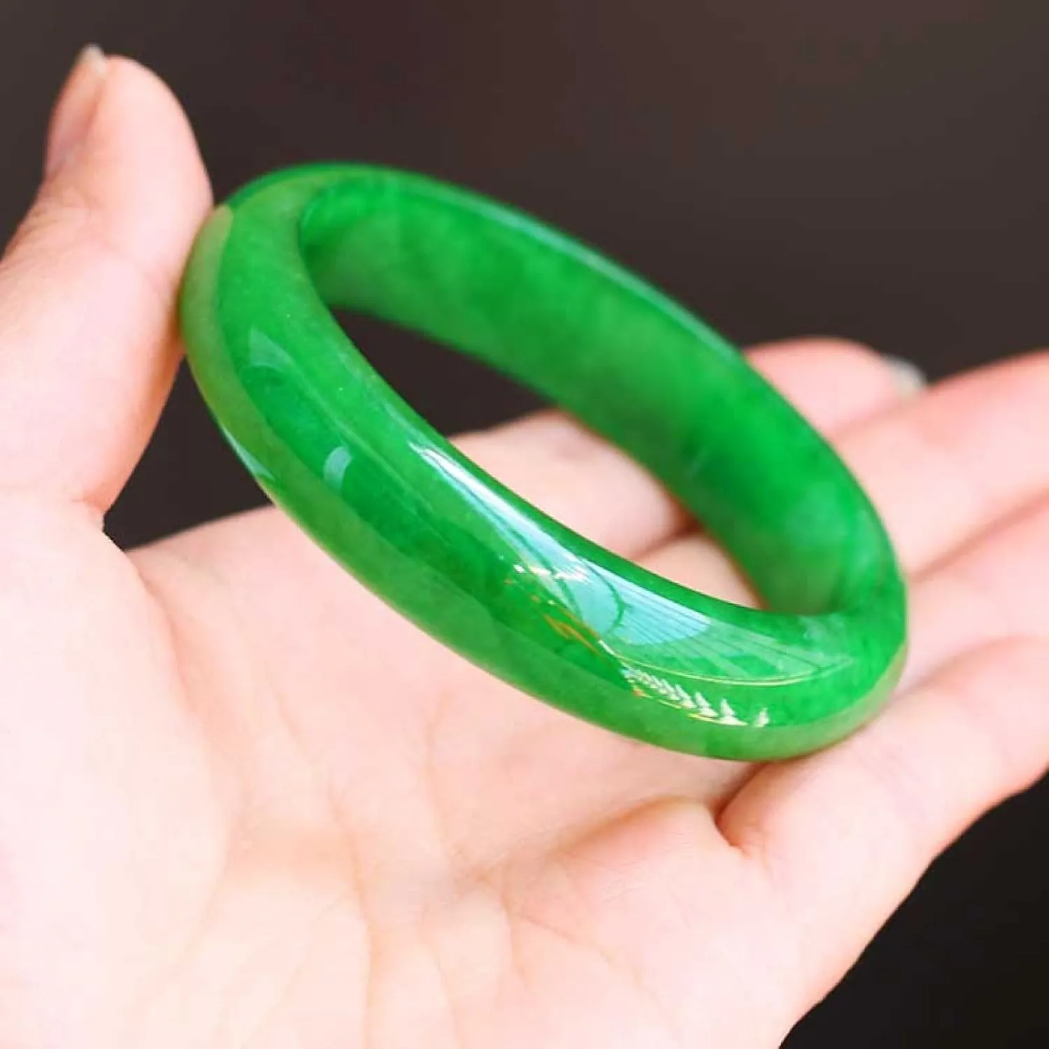 Women's natural jade bracelet, authentic Burmese moist green jade bracelet,Handmade with certificate