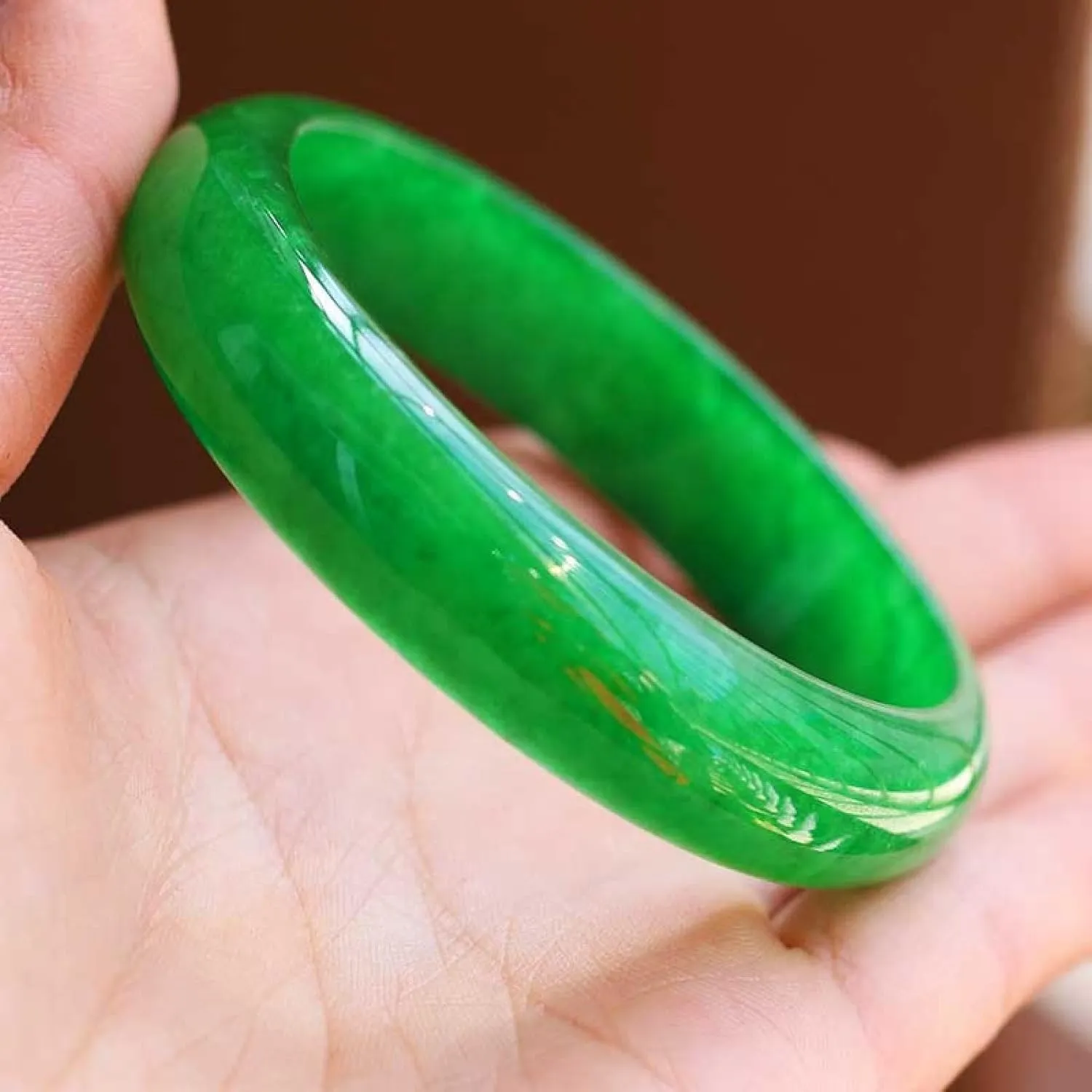 Women's natural jade bracelet, authentic Burmese moist green jade bracelet,Handmade with certificate