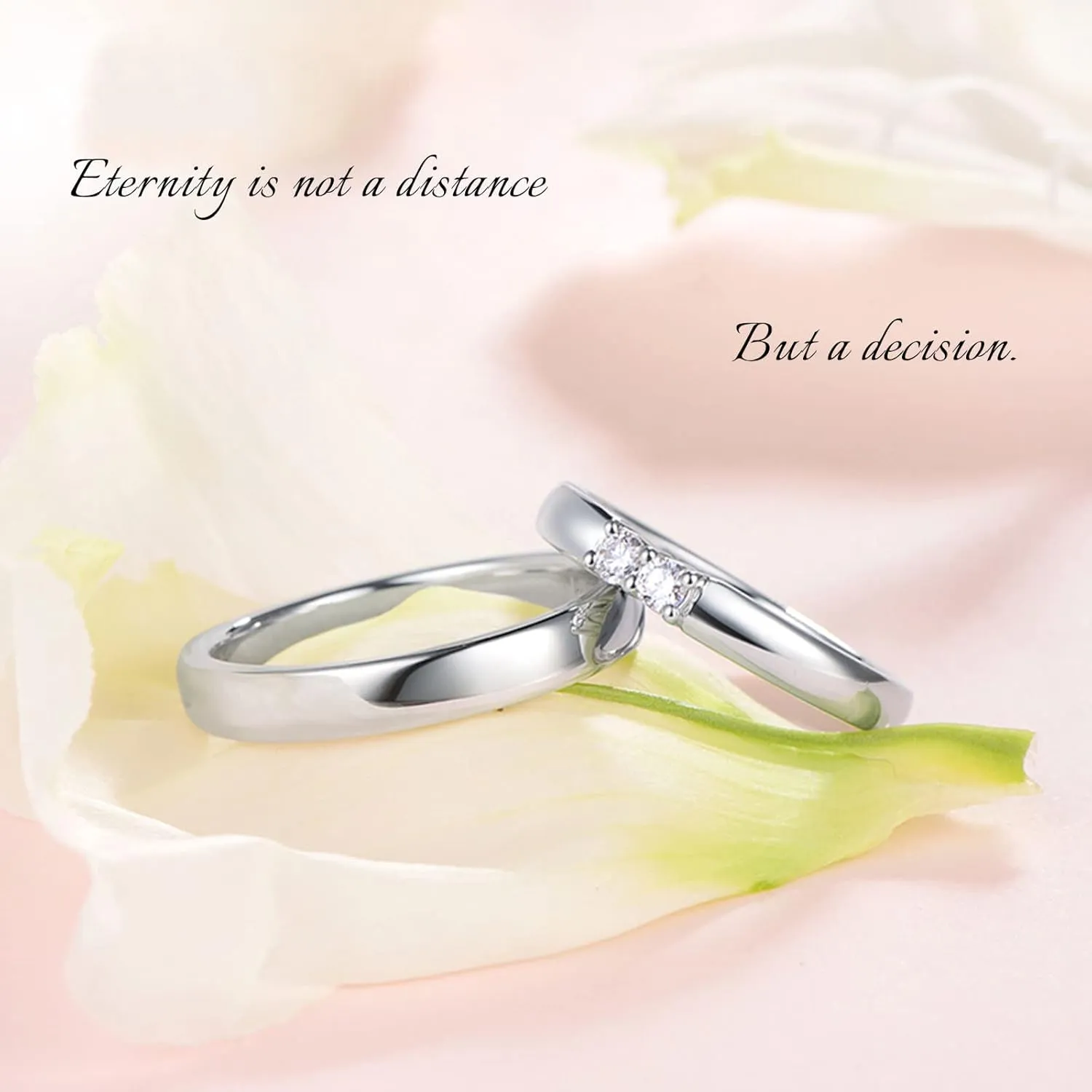 WSX Diamond Matching Couples Rings for for Him and Her Sterling Silver/10K/14K/18K Wedding Promise Rings, Free Engrave