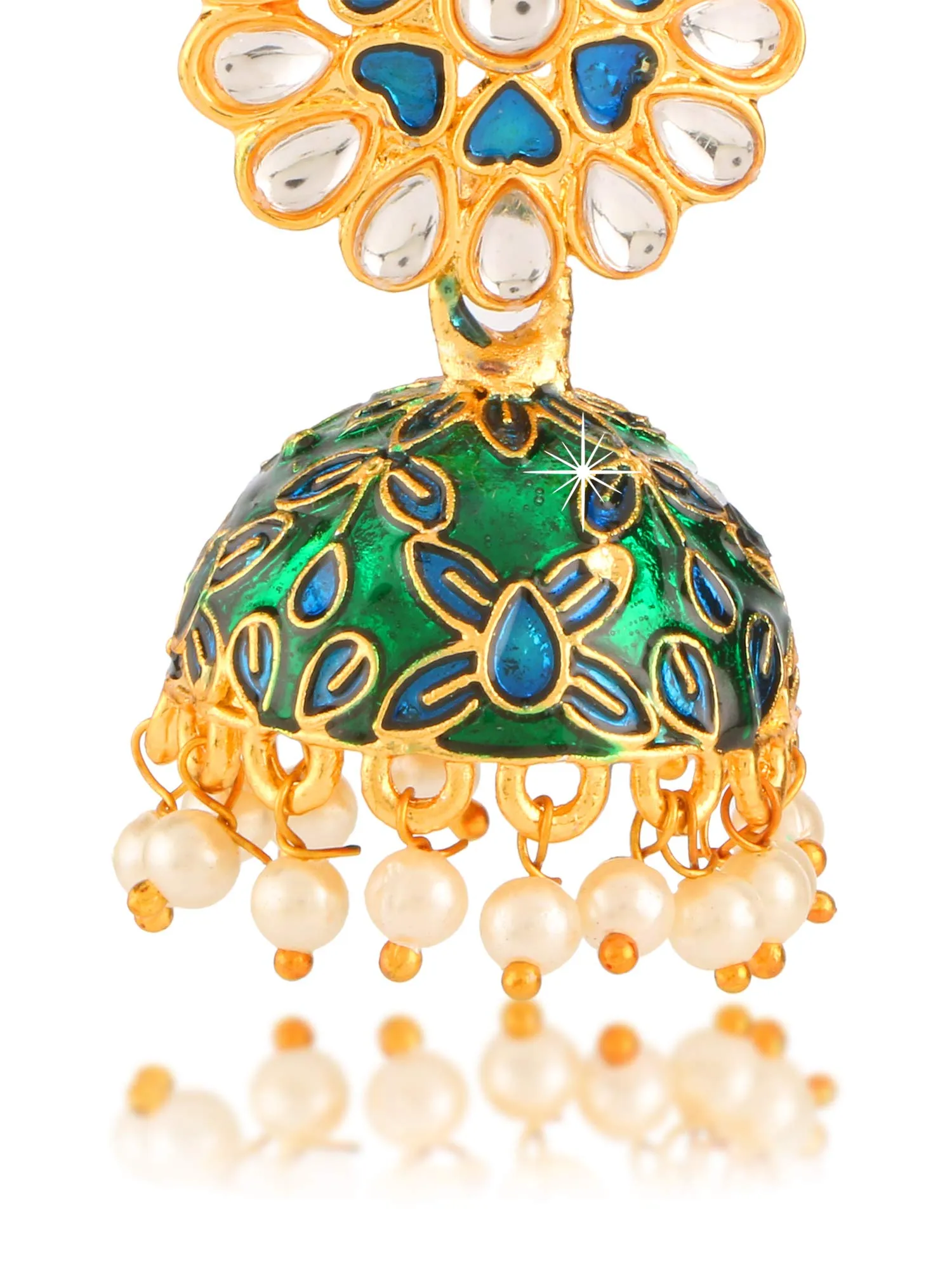 Yellow Chimes Meenakari Workmanship Latest Stylish Jhumkas Earrings for Women and Girls