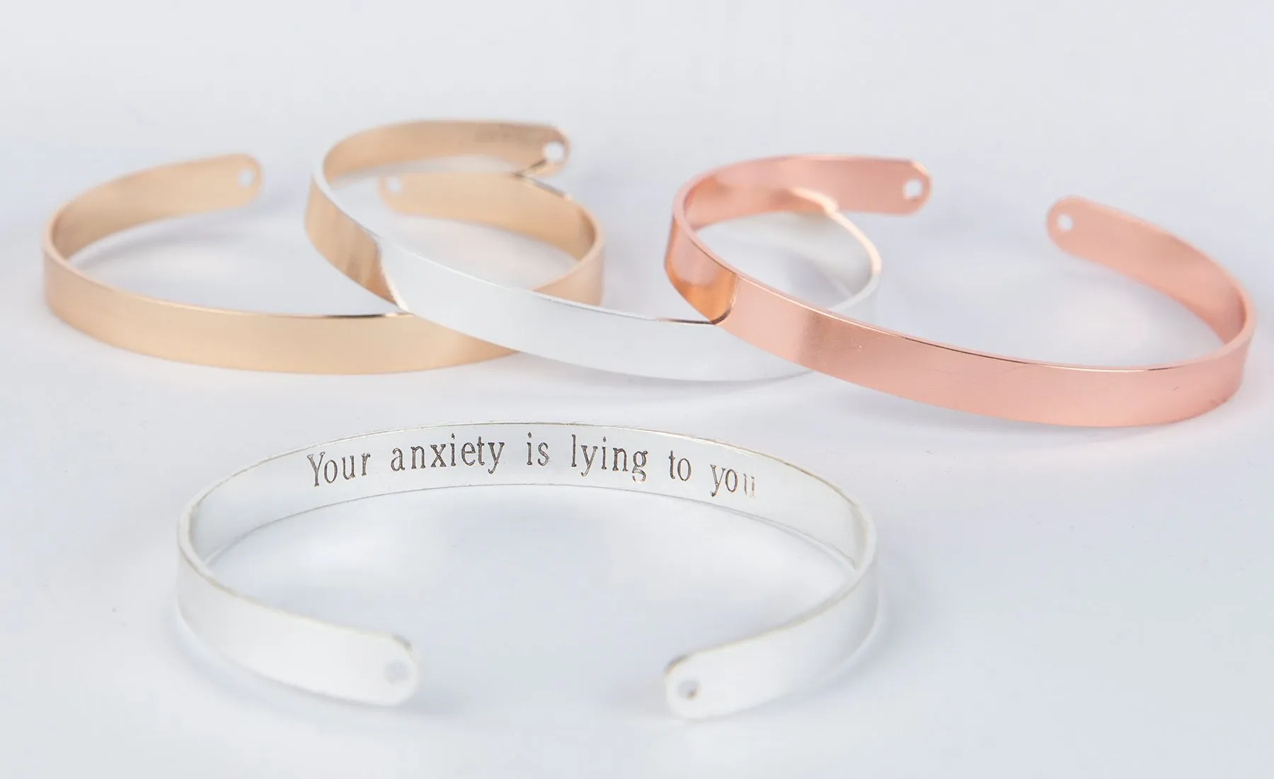 Your Anxiety Is Lying To You Bracelet, Engraved Secret Message